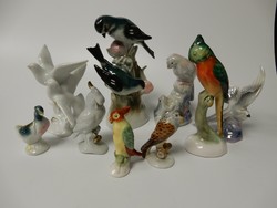9 db-os porcelán madár gyűjtemény