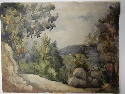 Hungarian painter, landscape, watercolor