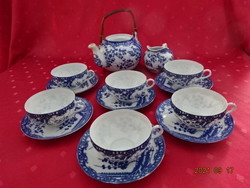 Japanese porcelain, six-person, cherry blossom tea set. He has!