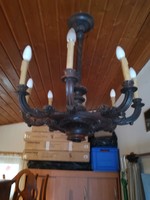 Carved wooden chandelier