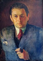 Béla Onódi (1900 - 1991) self-portrait with a pipe