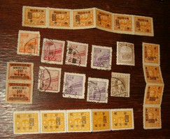 26 db  Tienamen sor prc kínai bélyeg kina összefüggések Sun Yat Sen japán megszállási felülnyomás