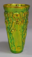 Zsolnay eozin mázas szüretelő pohár, váza Török János tervezte