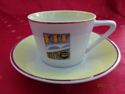 Hollóház porcelain coffee cup + placemat with light metro inscription. He has!