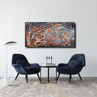 Vörös Edit: Jackson Pollock Style Abstract N21019 120x60cm