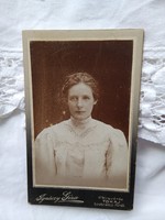 Antique Hungarian cdv / business card / hardback photo lady portrait, ignáczy géza tokkaj / kisvárda