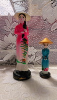 Vietnamese souvenir - 2 Vietnamese girl figurines - ceramic or plaster