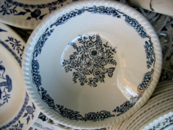 Kék-fehér angol vadvirágos köretes tál, tányér