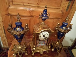 Neo baroque fireplace clock set