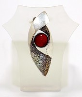 Silver pendant with coral stone (zal-ag97813)
