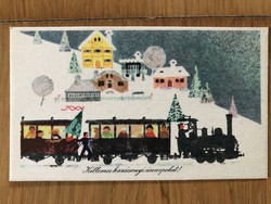 Old style Christmas mini postcard, greeting card