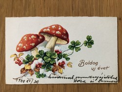 Antique New Year mini postcard, greeting card