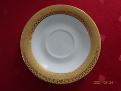 Japanese porcelain coffee cup placemat with gold trim, diameter 11 cm. He has!