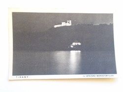 D184252  Régi képeslap  TIHANY az apátsági monostor éjjel - bérm. Balatonfüredfürdő 1939