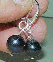 Night white Tahitian pearl earrings