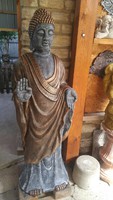Hatalmas 145cm  Buddha Áldó szobor kőből  Feng shui Japán kert kerti Fagyálló kő szobor