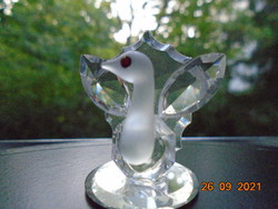 1994 Mayfair London luxury department store marketed lead crystal peacock marked figurine with red eyes