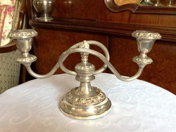 High-gloss, silver-plated, medium-sized, elegant candlestick for festive occasions