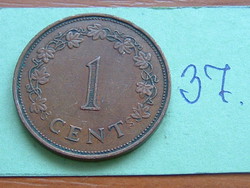 MÁLTA 1 CENT 1972 90-70% Réz, 10-30% Cink,George Cross  37.