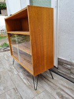 Retro display case sideboard / bookcase with hairpin legs