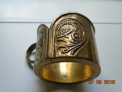 Art Nouveau floral motif with curved shapes, eosin bronze cast glass cup holder