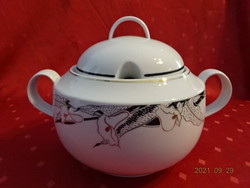 Lowland porcelain soup bowl, black - gold pattern, top diameter 15.5 cm. He has!