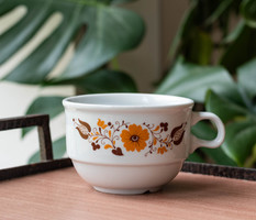 Alföldi retro porcelán Panni mintás teáscsésze, tejeskávés csésze - népies őszi dekor - 6 db