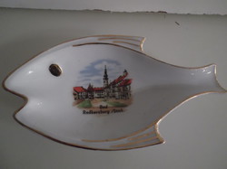 Ashtray - old - 13.5 x 7.5 cm - Austrian - gold-plated - porcelain - flawless