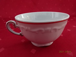 Zsolnay porcelain teacup with printed pattern and gold border. He has!