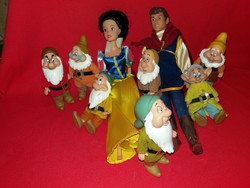 Retro Disney mese Barbie méretű Hófehérke ,a Herceg és a Hét Törpe játék baba figurák EGYBEN