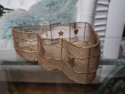 Rézdrótos kosár, vintage tál, karácsonyfa forma 21 x 20 cm