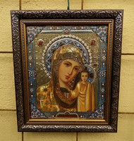 Russian icon 24.5x29 cm. Framed