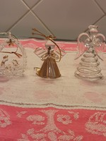 Christmas - glass Christmas tree decorations - angel, nativity scene - 3 pcs