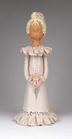 1E193 Újpál György kerámia menyasszony figura 27 cm