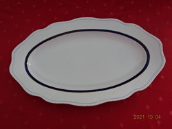 Karlsbag Czechoslovakian porcelain meat bowl, antique, oval, blue stripes. He has!
