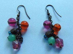 Retro colorful curly earrings