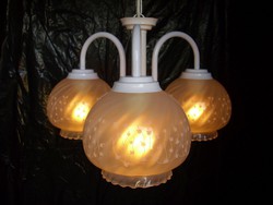 Retro chandelier with white 3 glass cover