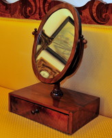 Biedermeier asztali tükör, fésülködő