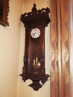 Hatalmas méretű neo-reneszánsz / ónémet kétsúlyos ingás antik fali óra