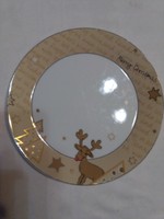 Karácsonyi rénszarvasos porcelán kínáló tányér
