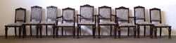 1F699 antique upholstered chair set 9 pieces