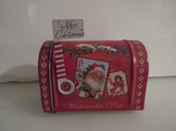 Metal - American - mailbox shaped - Christmas - 10.5 x 7 x 6 cm - box - brand new