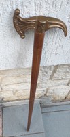 Copper-headed step, solid handle and wooden part, up trip, leaning, decorative show, hiking
