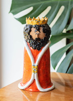 Kiss Roóz stílusú retro kerámia figura - egy a három királyokból, Betlehem, iparművész dekoráció