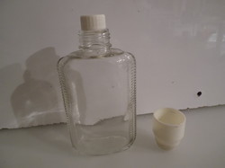 Bottle - old - 2 dl - flat bottle - top small glass - German - flawless
