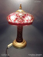 Vintage, csiszolt ólom kristály asztali lámpa, Fiserolga részére