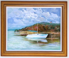 Adilov kabul Tihany harbor at Lake Balaton 40x50cm + frame