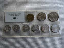 1974 fóliás forgalmi sor UNC érmékkel KÉK CIMKÉS
