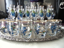 Busy! 24 dreamy hand-painted sets of old glasses, vases, sugar bowls