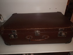 Bőrönd - ADLER  - 66 x 38 x 21 cm - RÉGI  - vulkanfíber bőrönd - belseje szép - nem dohos